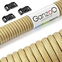 Ganzoo Paracord 550 - Set de iniciacin de cuerda de supervivencia con 3 cierres de clip de plstico para hacer pulseras